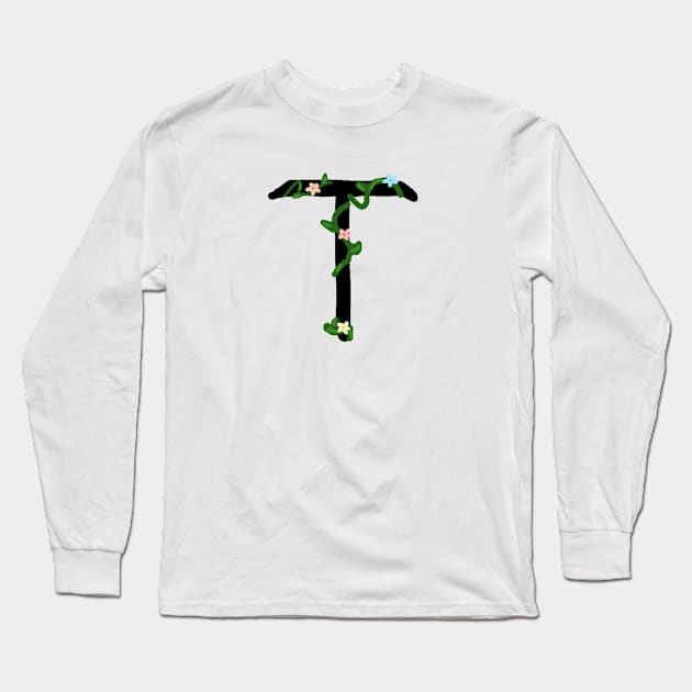 "T" initial Long Sleeve T-Shirt by artoftilly